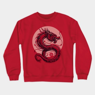 Red Dragon Design, Traditional Asian Mythical Creature Art, Chinese Zodiac Dragon Symbol, Gift for Fantasy Lovers Crewneck Sweatshirt